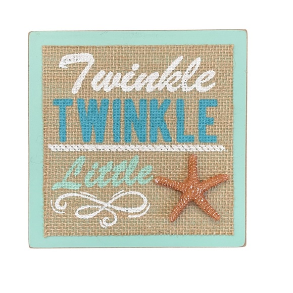 Twinkle Twinkle Little Star Decor Sign with Starfish - Picture 1 of 3